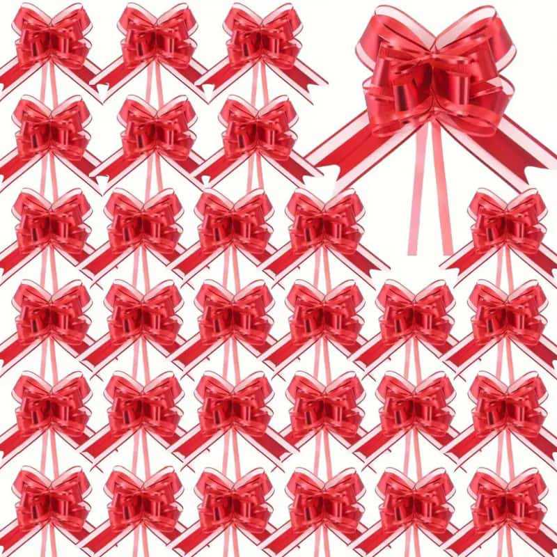 跨境哑光酒红雪纱婚车拉花大号礼盒蝴蝶结汽车把手交车新车手拉花