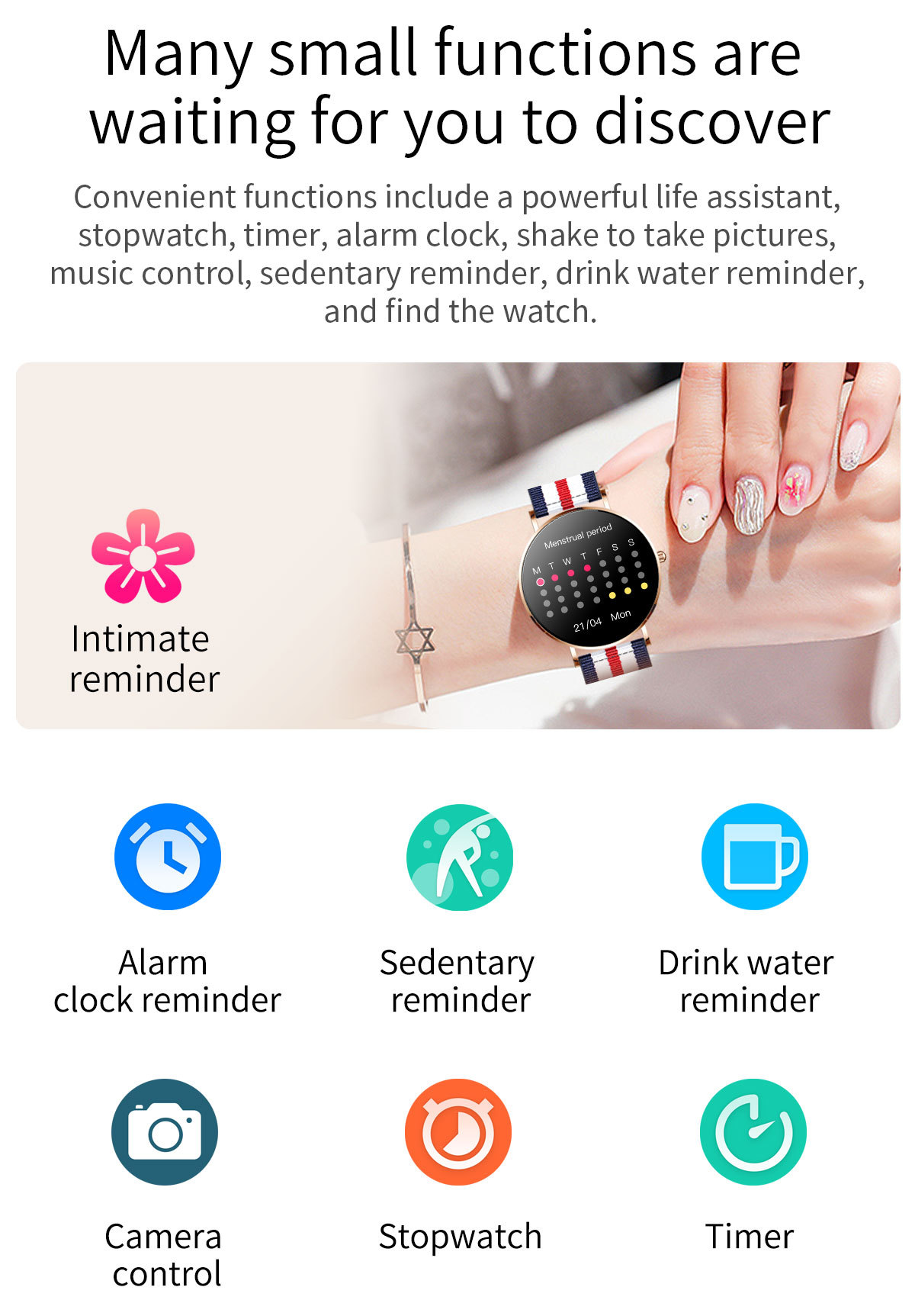 Smartwatch For Women With Bluetooth Call Function And Heart Rate_voghion.com