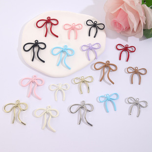 New alloy retro simple bow series pendant DIY alloy accessories earrings bracelet keychain pendant
