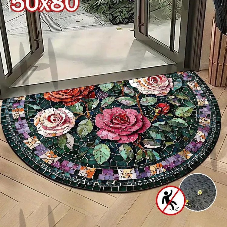 TEMU Amazon venta caliente transfronteriza tapete semicircular americano retro