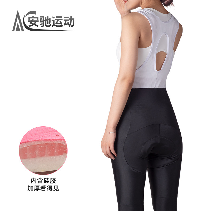 Mountain Road Bike Riding Pants Spring Summer Autumn Women's Thin Pants with Cushion Riding Clothes Bicycle Strap Pants