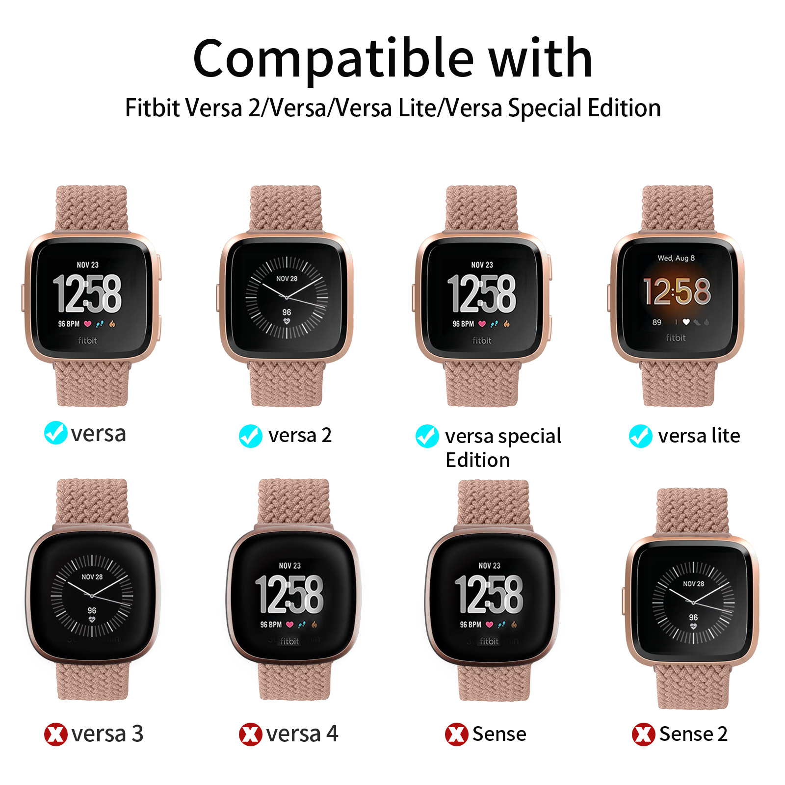 Suitable for fitbit Versa2 woven watch strap, nylon watch strap, sport adjustment buckle watch strap Application Scenario