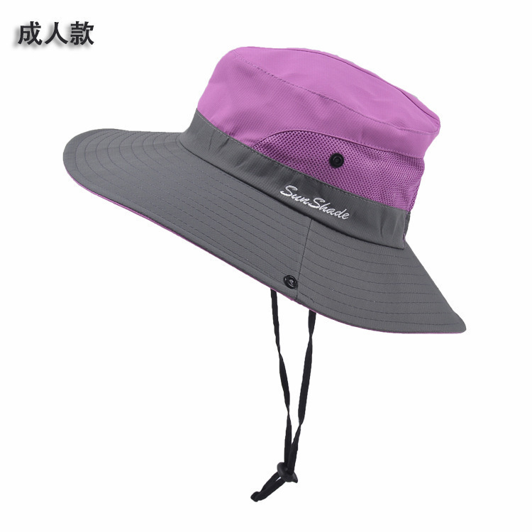 夏季女士户外遮阳帽马尾孔渔夫帽防晒太阳帽透气情侣出游登山帽子|undefined