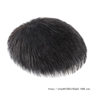 Men's Short Hair Wig, Real Hair, Seamless Invisible Wig, Natural Men's Clip-On Thin Top Hair Replacement Piece