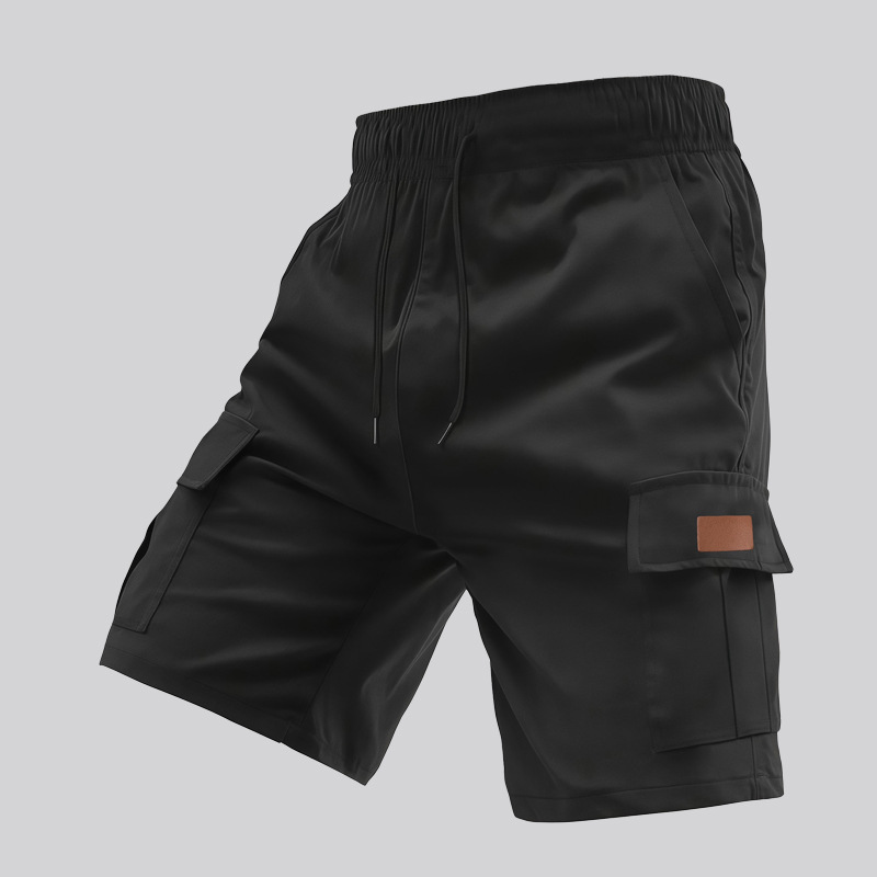 Cross-border European-size Men's Summer Cordwork Pants Solid Color Sports Casual Shortcut Pants Mid-waist Multi-pocket Solid Color Short Pants