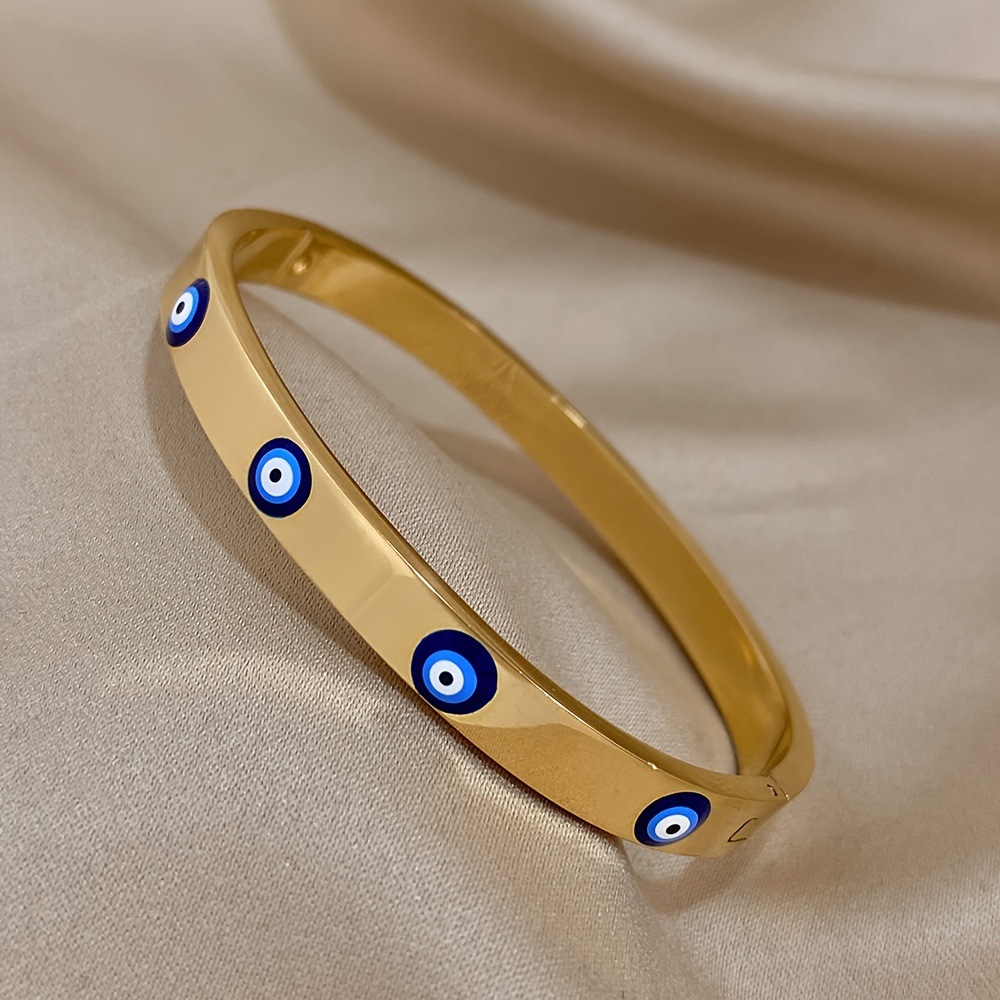 Guldbelagt evil eye armring för herr och dam_voghion.com