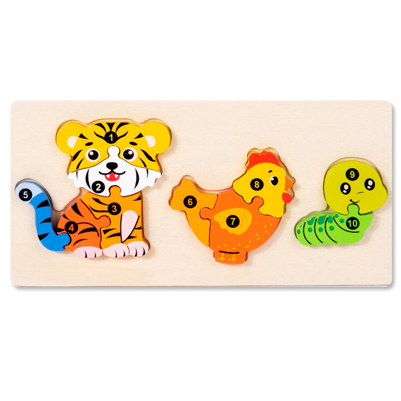 CE CPC infantil juguetes de puzzle cadena alimentaria puzzle bloques de madera tridimensional juguetes de educación temprana