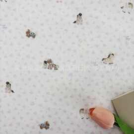 全棉双层纱数码直喷印花面料韩系碎花独角兽睡衣家居服手提袋布料