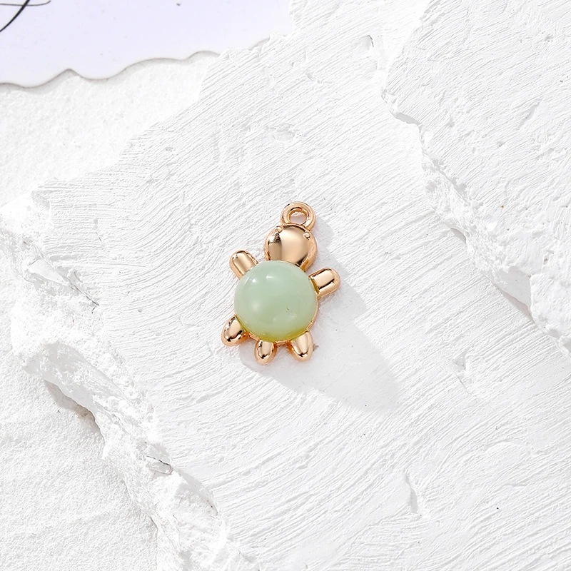 Alloy Material Tortoise Pattern 10 PCS/Package 14 * 22mm Alloy Artificial Gemstones Tortoise Polished Pendant DIY Jewelry Accessories