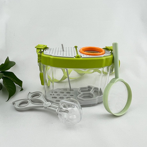 New children's educational outdoor toy magnifying glass insect catching net silkworm breeding transparent observation box