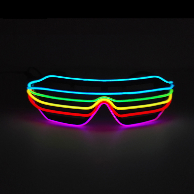 Venta caliente de seis colores persianas de Halloween gafas luminosas EL gafas de luz fría Festival fantasma gafas de flash gafas fluorescentes