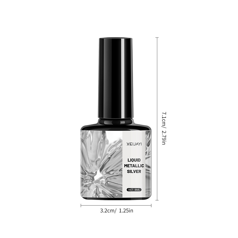 Metal brillante pintado pegamento esmalte de uñas de plata gancho de pegamento Super Flash espejo de plata transfronteriza especial FD53661028 image 6