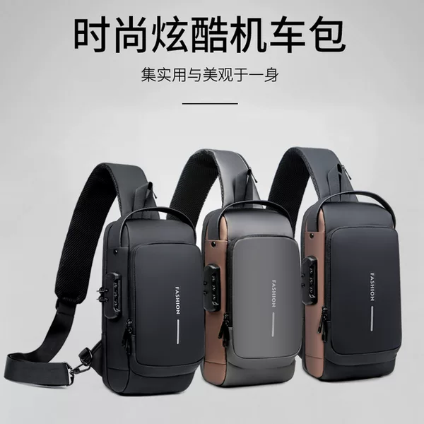 Men's Chest Bag with Password Lock, Anti-Theft Cycling Bag, Casual Outdoor Running Travel Waist Bag, Single Shoulder Crossbody Sports Backpack