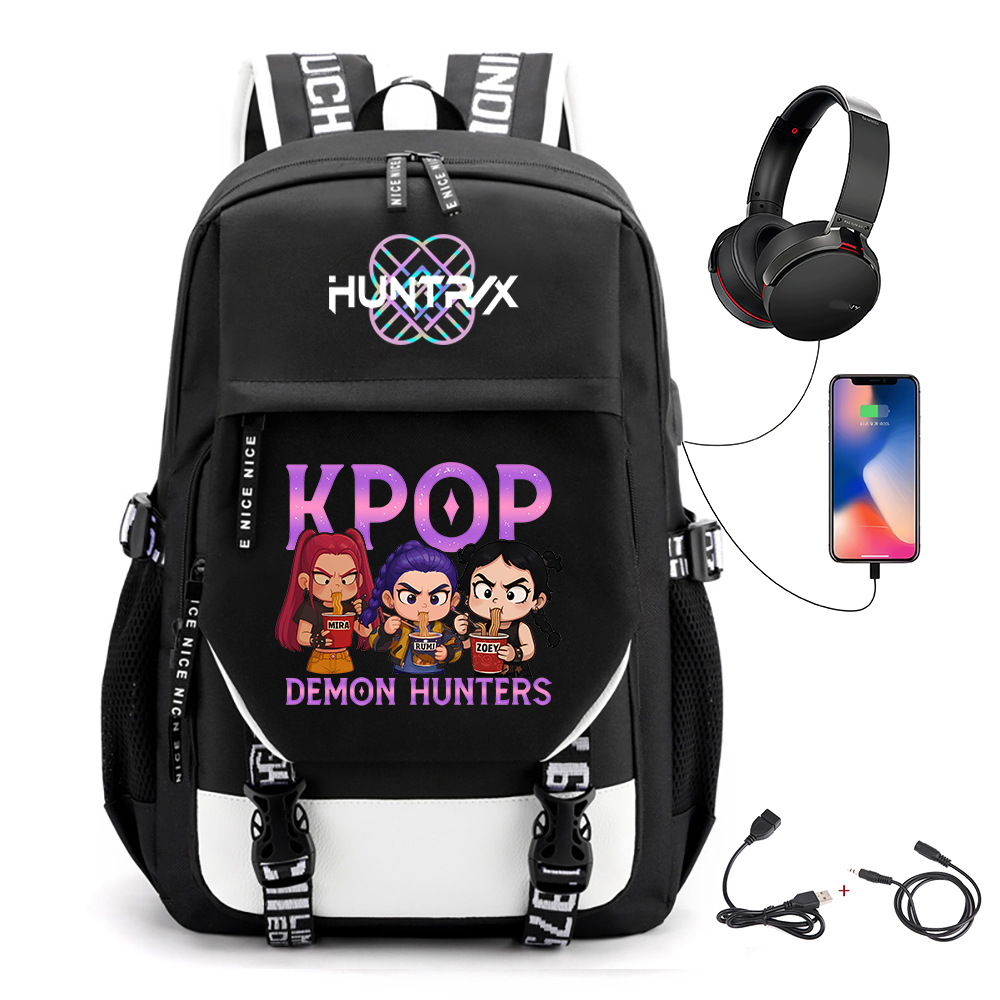 Comercio exterior transfronterizo KPOP Caza de brujas película impresión perimetral mochila mochila escolar mochila USB