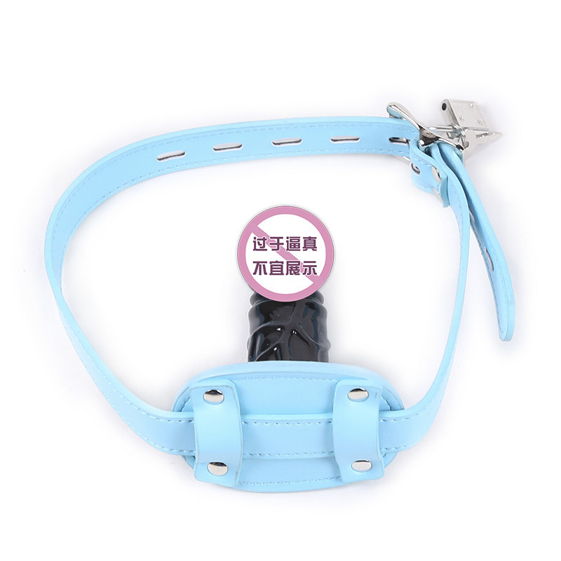 Enchufe anal enchufe de la boca de cuero SM pene largo corto pareja hembra aparato boca bola desmontaje bloqueo negro suministros para adultos