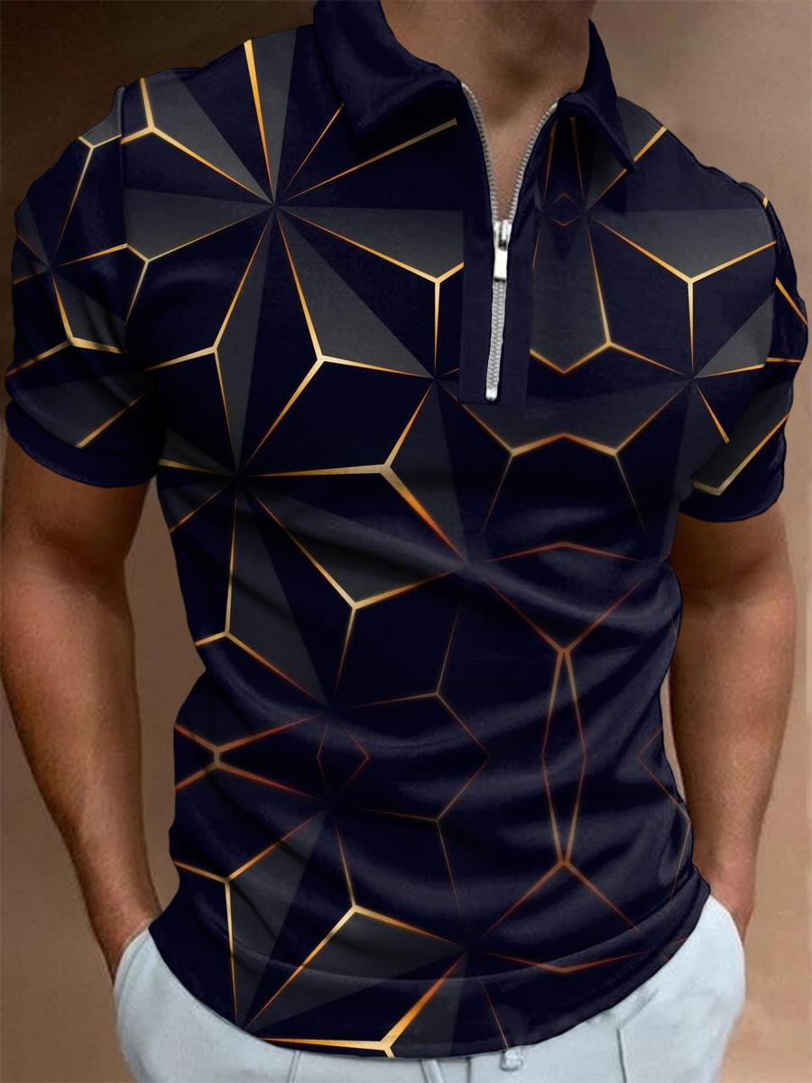 2024 Neues kurzärmliges Poloshirt Paul mit Digitaldruck und Streifen_voghion.com