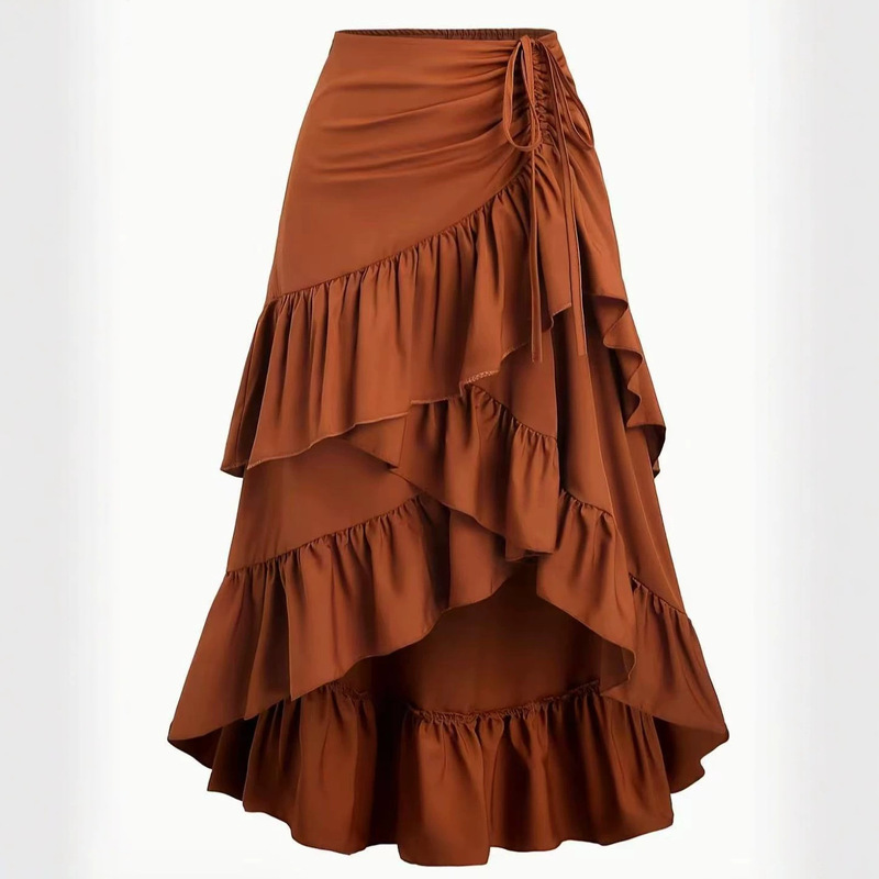 New European and American fashion: American-style pure desire ballet hot girl ruffle skirt, summer slimming large hem, asymmetrical half-length skirt New European and American fashion: American-style pure desire ballet hot girl ruffle skirt, summer slimming large hem, asymmetrical half-length skirt