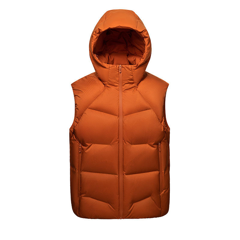 New autumn and winter hooded 90% white goose down vest, fashionable, trendy, comfortable, youthful, popular, warm down jacket for men New autumn and winter hooded 90% white goose down vest, fashionable, trendy, comfortable, youthful, popular, warm down jacket for men