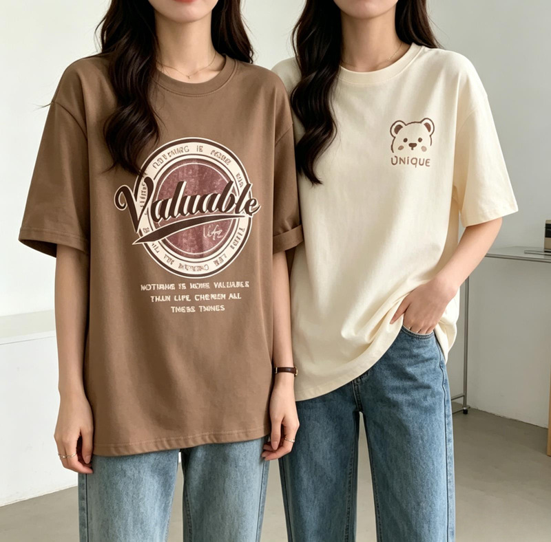 Women's Short-Sleeved T-Shirts, Women's Tops, Summer Wear, 2026 New Summer Women's Clothing, Student Loose Half-Sleeved T-Shirts, Summer Style Women's Short-Sleeved T-Shirts, Women's Tops, Summer Wear, 2026 New Summer Women's Clothing, Student Loose Half-Sleeved T-Shirts, Summer Style