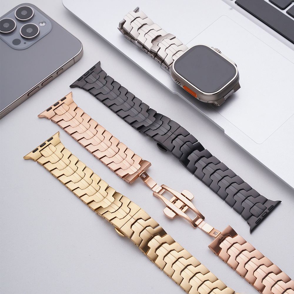 (2개) 25 년 새로운 국경 범용 애플 워치 애플 스트랩 IWATCH 스테인레스 스틸 아이언 맨 스트랩