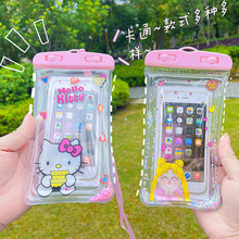 新款卡通流沙充气手机防水袋 漂浮气囊手机防水套沙滩游泳防水袋