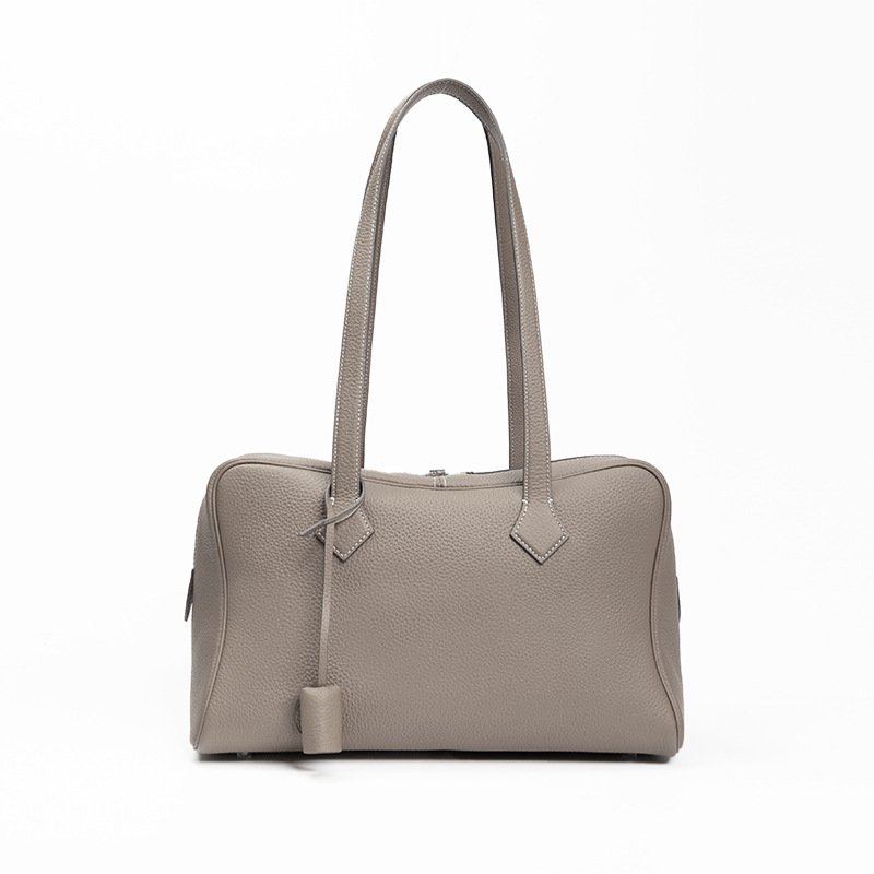 Luxury TC Top Grain Leather Victoria Bag - Versatile Crossbody Commuter Bag, Genuine Leather Women's Boston Pillow Bag - Thumbnail 8