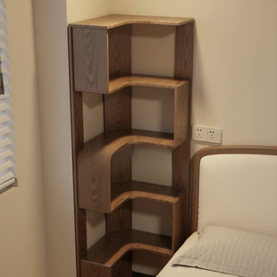 Corner Cabinet Wall Corner Floor-Standing Wall Storage Rack Living Room Multi-Layer Solid Wood Storage Rack Home Corner Cabinet Bookshelf Storage Rack