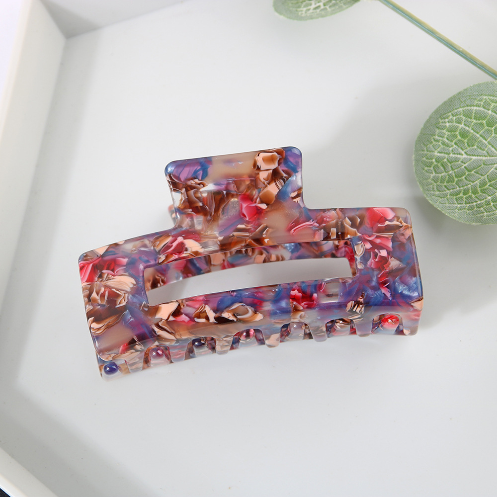 Acetate Rectangular Grip Color Hollow Geometric Barrettes Set display picture 6