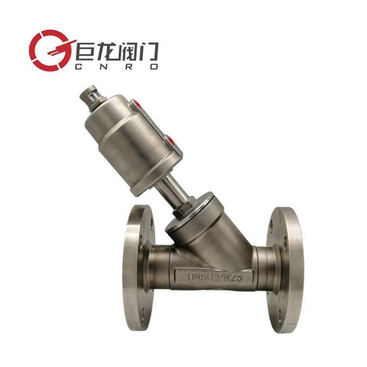 巨龙 J644F-16P不锈钢法兰蒸汽角座阀 气动角阀 手动Y型流量调节