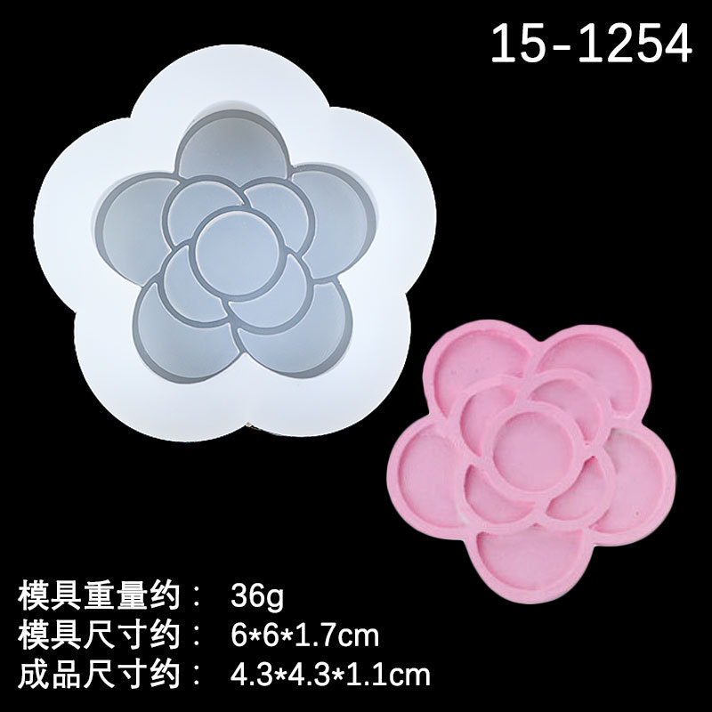 Camelia Rose forma de silicona molde coche aire acondicionado salida aromaterapia vela yeso hecho a mano jabón Accesorios