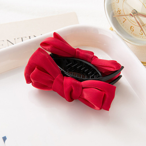 超仙珠光蝴蝶结马尾夹高马尾抓夹年新款气质丸子头发卡头饰