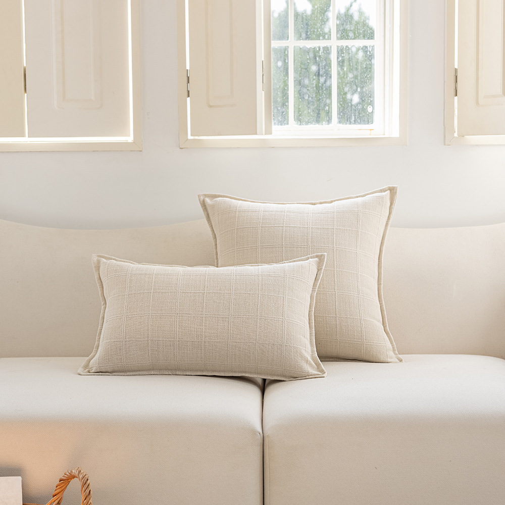 Decorative Pillowcase Jacquard Plaid Style For Sofa And Bed_voghion.com