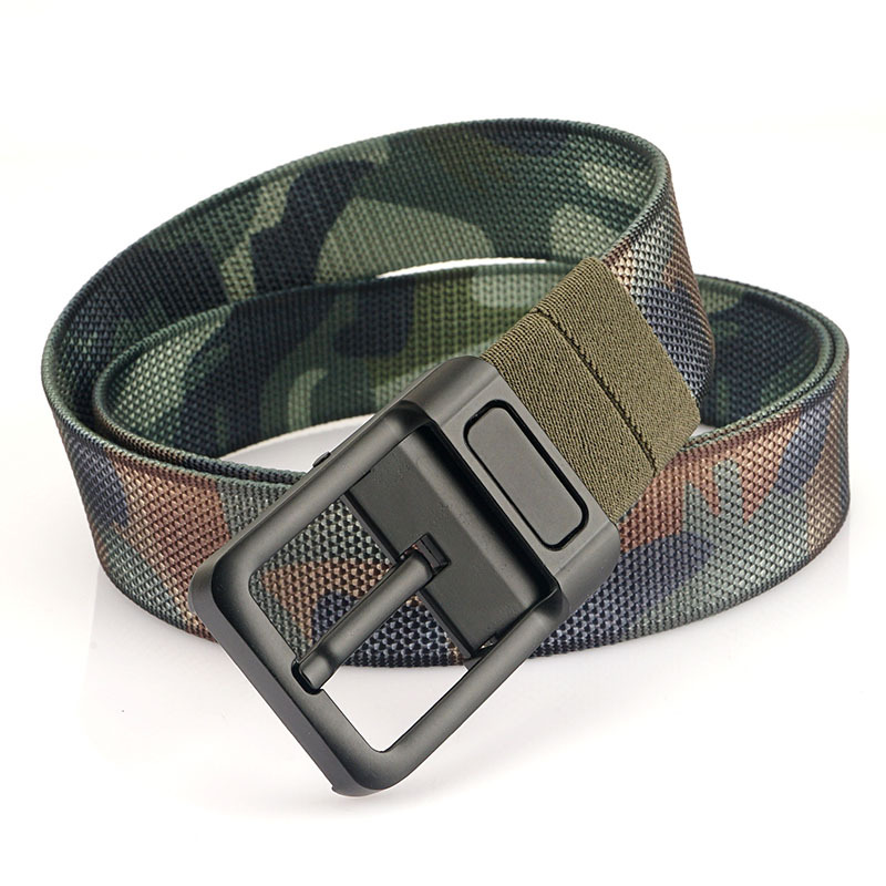 [Doble cara de doble uso] nueva hebilla giratoria cinturón de nylon de dos colores para jóvenes y de mediana edad casual cinturón de pantalones de lona de todos los partidos