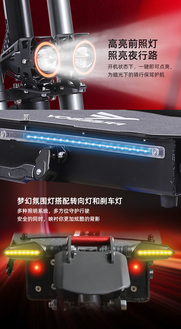2025 Three-Wheeled Electric Scooter 6000W Dual-Drive High-Power Off-Road Adult Folding Mobility Scooter with a Range of 35 Km
