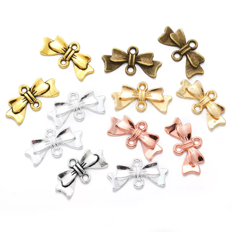 DIY饰品配件蝴蝶结领结合金吊坠 复古合金小挂件 N104