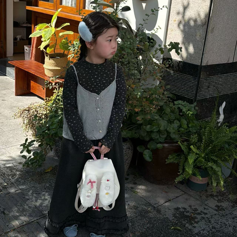 Mochila para niños con orejas de peludo, mochila para bebés de jardín de infantes, mochila para niños y niñas.