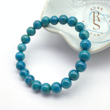 天然鳳凰松石手鏈 7A藍銅礦高瓷藍松石圓珠手串水晶飾品廠家批發