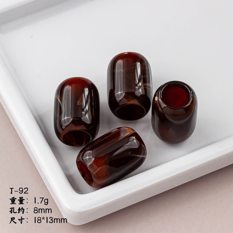 树脂不规则大孔晕染桶珠直孔珠服装泳装配饰吊坠散珠DIY饰品配件|undefined