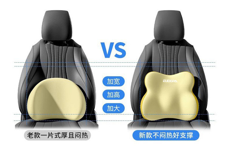 Car Headrest and Lumbar Support Set Cross-Border Wholesale Car Lumbar Cushion Office Lumbar Support Sedentary Seat Cushion