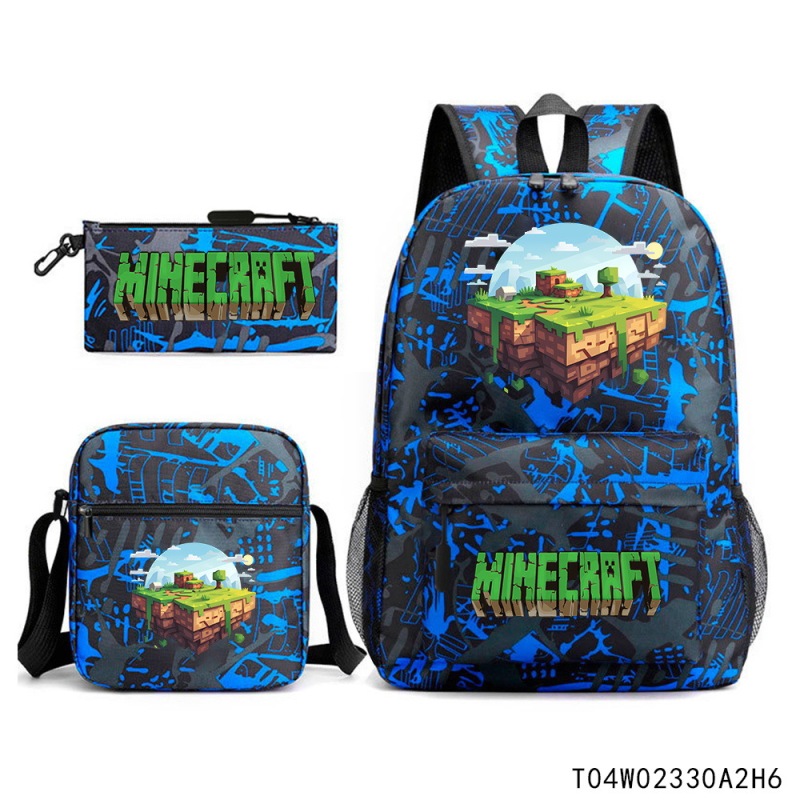 Minecraft マインクラフト 小中学生 ランドセル 子供用リュック バックパック ショルダーバッグ ペンシルバッグ 3点セット|undefined