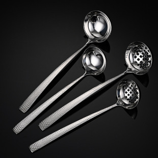 304 Hammer Style Hot Pot Spoon Splitting Spoon Hotel Thickened Japanese Style Spoon Colander Household Kitchen Large Soup Shell Splitting Spoon