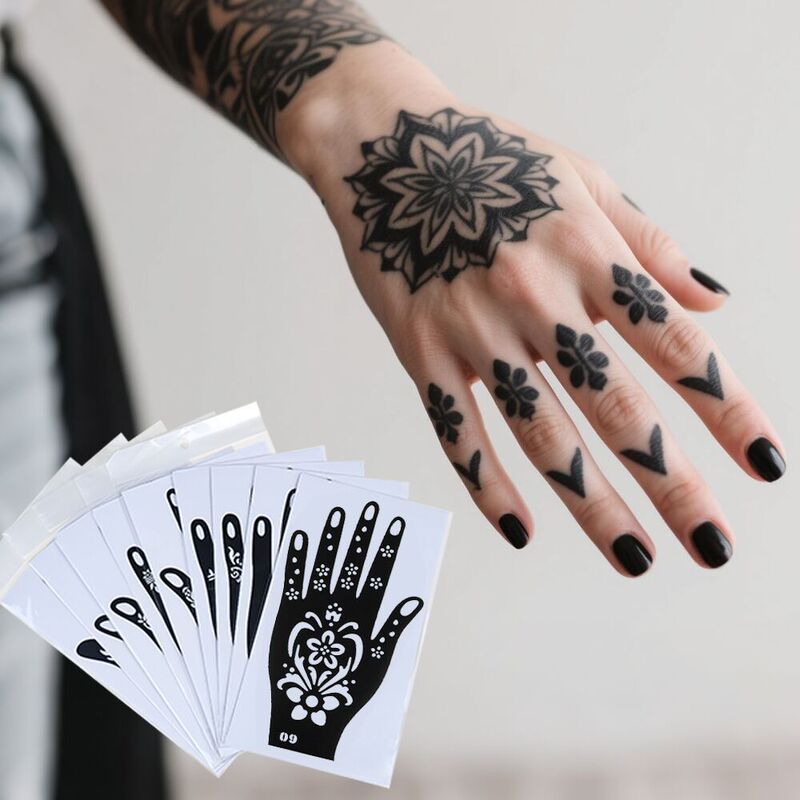 Cross-Border Hot-Selling Hand Henna Templates, Wedding Hand Prints, Stage Hand Decorations, Temporary Hand Tattoos