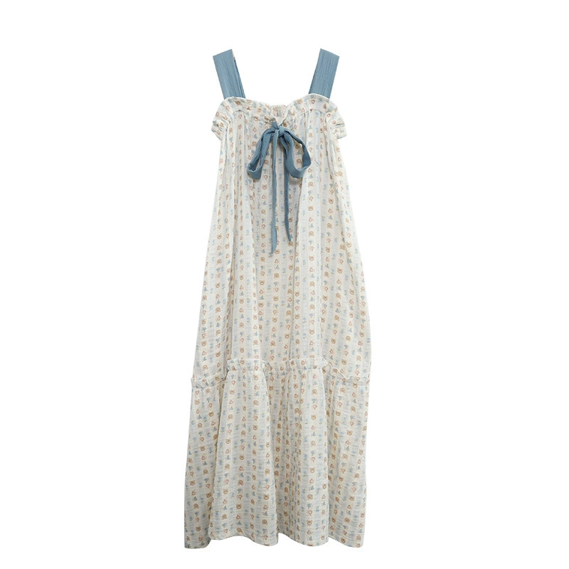 Летнее хлопковое slip dress, тонкая пижама для мамы, большой размер, свободный крой
