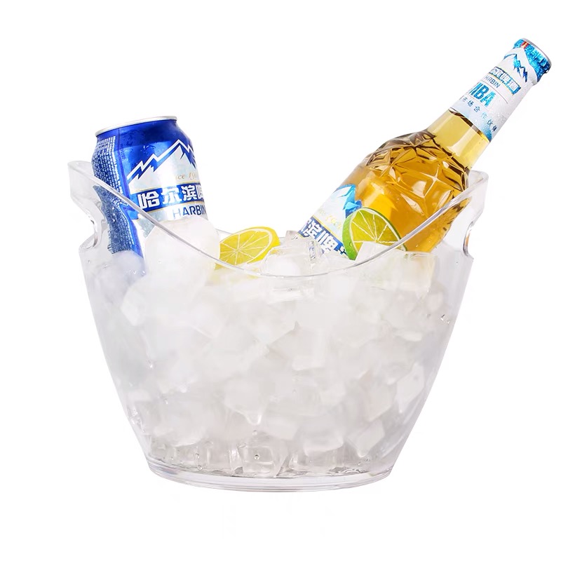 Cubo de hielo transparente de acrílico, cubo para champán, caja de plástico para cerveza de bar KTV, cubo para cubitos de hielo, cubo para vino, cubo para hielo.