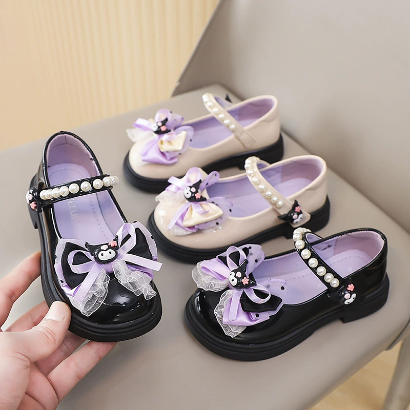 Детские модные кожаные туфли для девочек лето 2025, новые стильные туфли-лодочки с бантом, модные туфли для принцесс