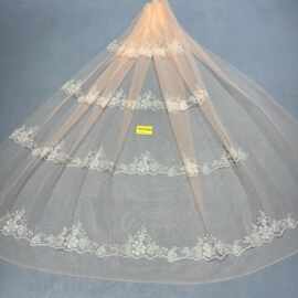 现货洒金花型款花型126#婚纱礼服面料 网纱 喷金花型面料