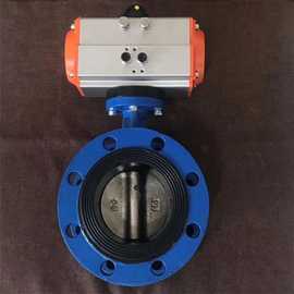 D641X-10 D641X-10P 气动法兰蝶阀 中线软密封脱硫气动蝶阀 DN80