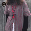 Retro shirt handmade, woven Japanese necklace suitable for men and women, ethnic trend strap for beloved with tassels, cotton and linen, ethnic style