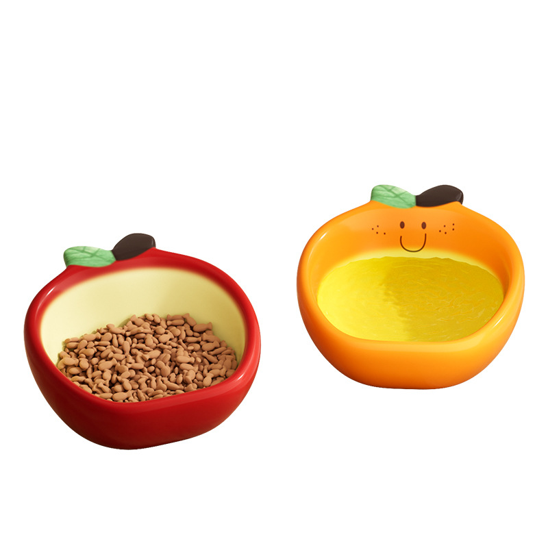 Tazón de cerámica de frutas para perros, comida para perros, comida para gatos, comida para mascotas, agua para beber, comida para alimentar, tazón de cerámica, barbilla no negra, tazón para mascotas