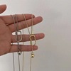 Demi-season metal long round beads, pendant, small design necklace, sweater, trend of season, 2022